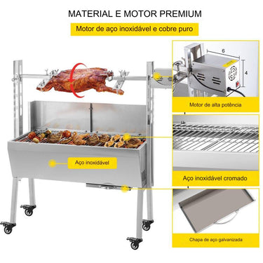 Grelhador de Leitão e Cordeiro 60kg 25W