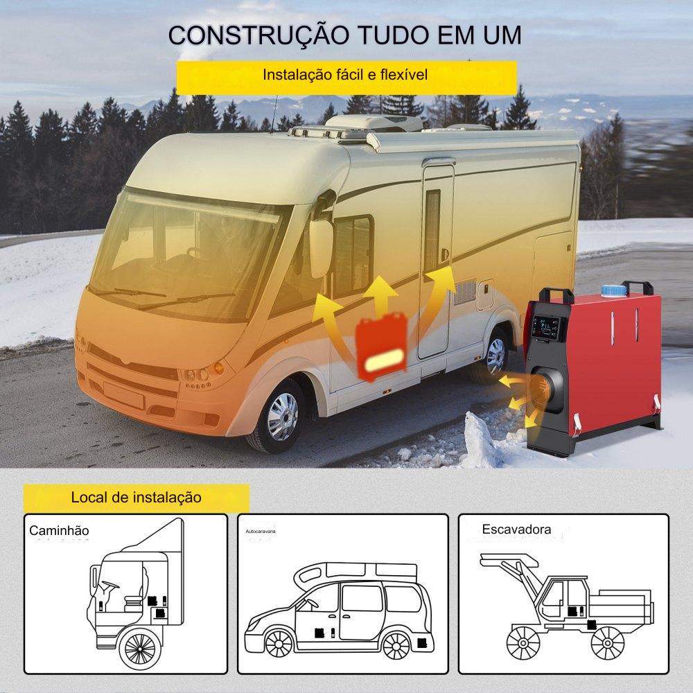 Aquecedor a Diesel 5KW 12V de Integração Simples