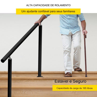 Corrimão de escada exterior preto