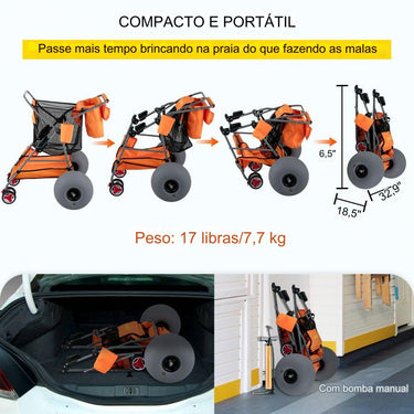 Carrinho de Praia Dobrável - Universal