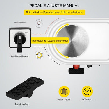 Máquina de Torno de Cerâmica  350W - Rosa