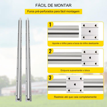 Guia Linear SBR20: 2 Unidades de 1500mm com 4 Blocos