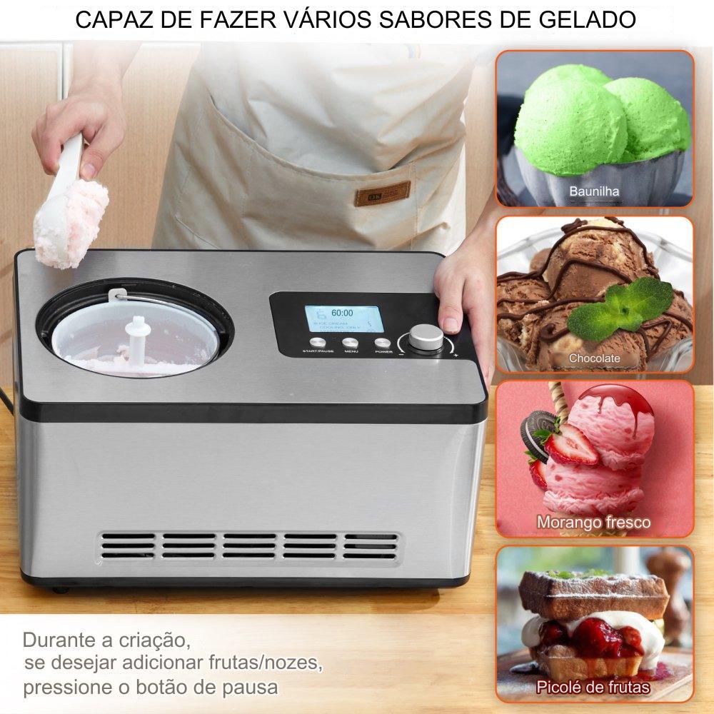 Máquina de Gelado Duro 2L (Sorvete Iogurte Sorbet)