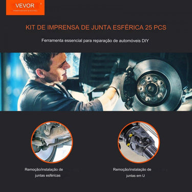 Conjunto de Ferramentas de Imprensa de Junta Esférica 25 Peças