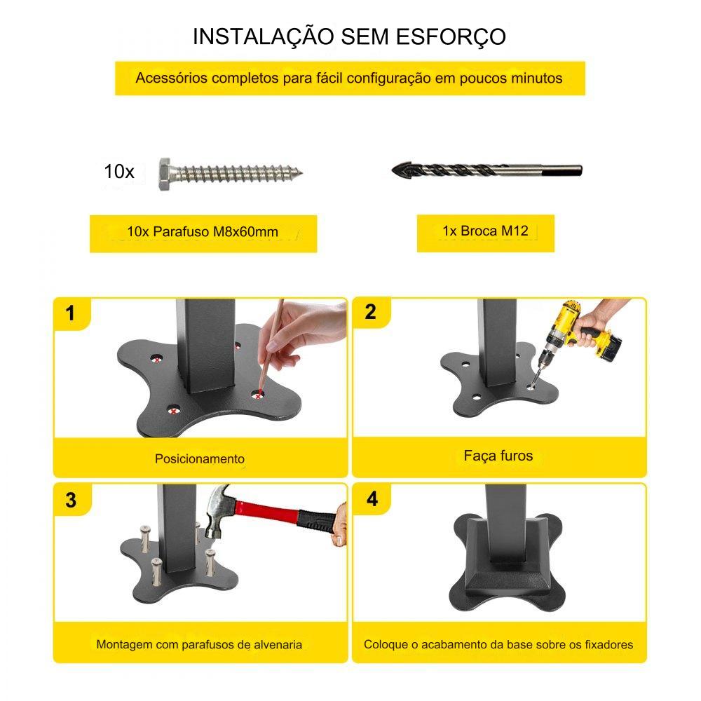 Corrimão de Ferro Forjado de 20cm para 0-1 Degrau