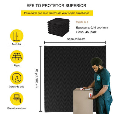 Cobertores de Mudança de 203x183cm -  (6 unidades)