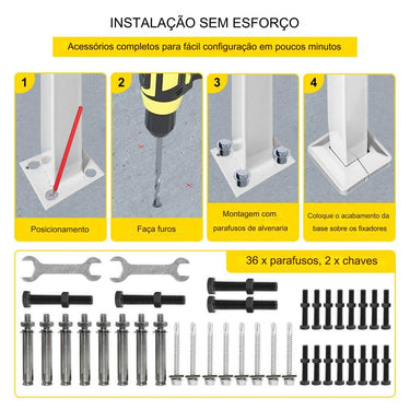 Corrimão de Ferro Forjado - Branco - 3 a 4 Degraus