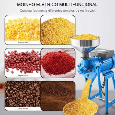 Moinho Elétrico 2 em 1 para Grãos  - Uso a Seco e Úmido