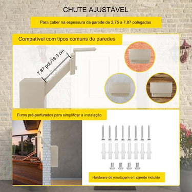 Caixa de Correio de Embutir 32x16x43cm Bege