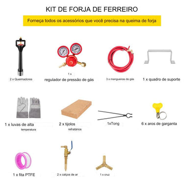 Forno a Gás de 1350°C para Forja com 14L