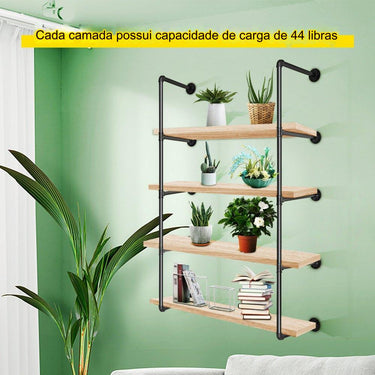 Prateleira de Ferro Industrial Retro - 2 unidades (34x136 cm)