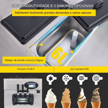 Máquina de Gelado de Soft Serve (220V)