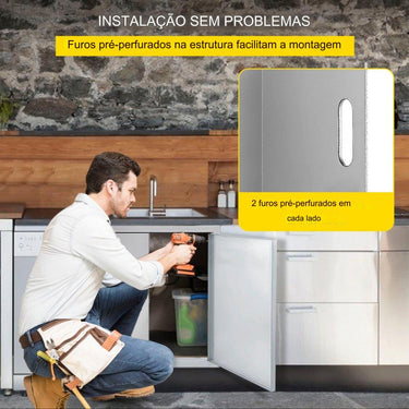 Porta de Churrasco Dupla  - 78x61cm em Aço Inoxidável