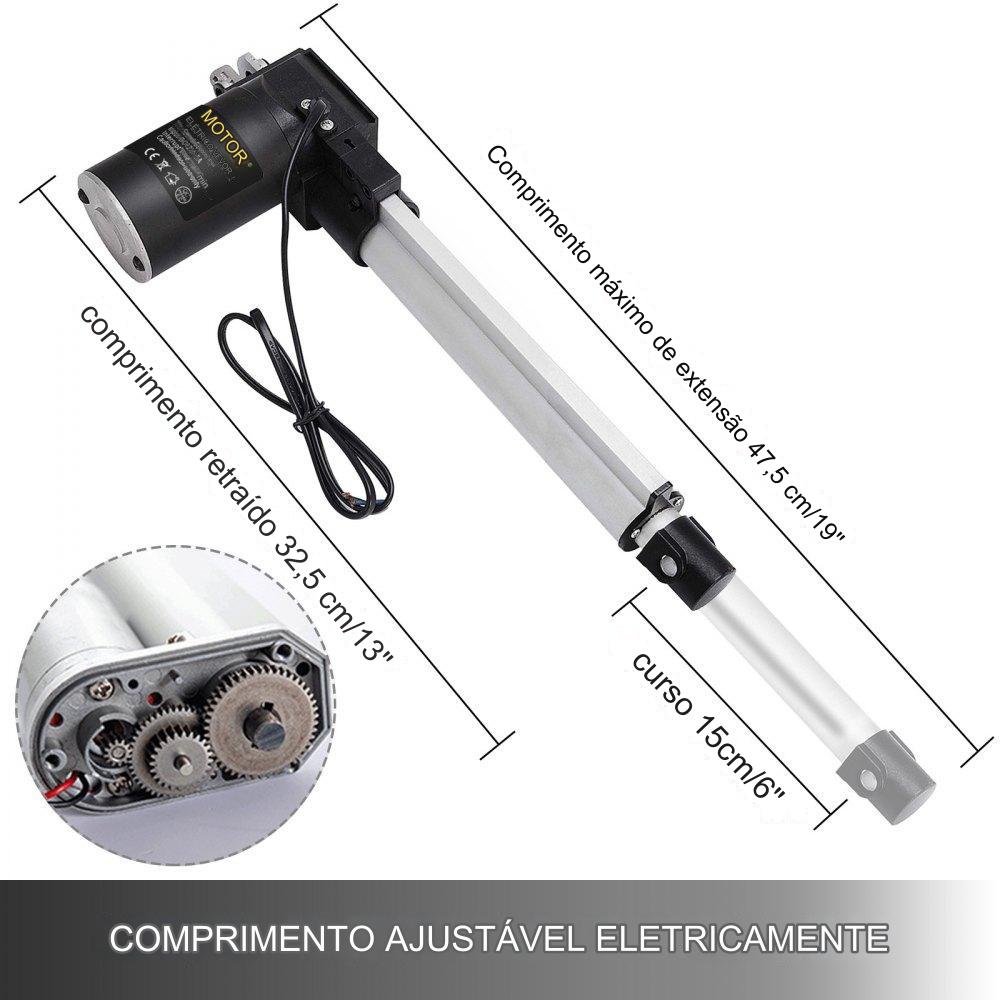 Atuador Linear de 150mm: Motor de 12V 6000N para Sofá e Automóveis