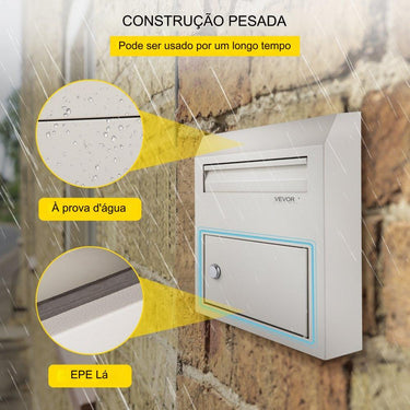 Caixa de sugestões  - 38x305x11cm urna cinza