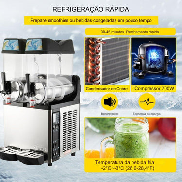 Máquina de Slushy de 2x12L (2 Cilindros)