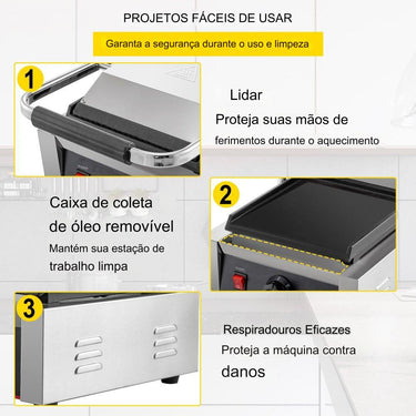 Placa de Grelhador Elétrica 1.8kW 220V