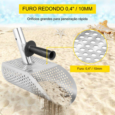 Pá de Detecção de Metal em Aço Inoxidável de 20x29cm