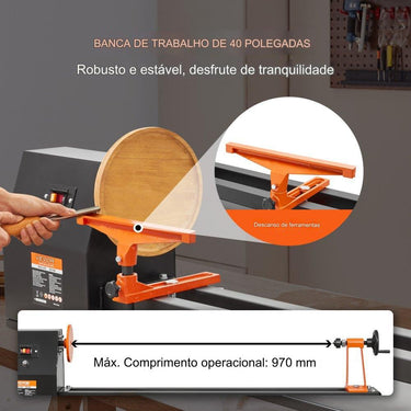 Torno de Madeira (370W Max. 350mm)