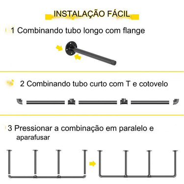 Prateleira Retro Industrial com Suportes de Ferro