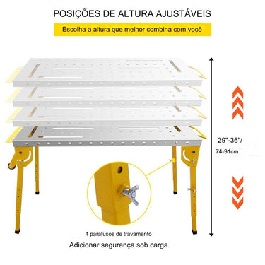 Bancada de Trabalho  Ajustável em Altura para Oficina