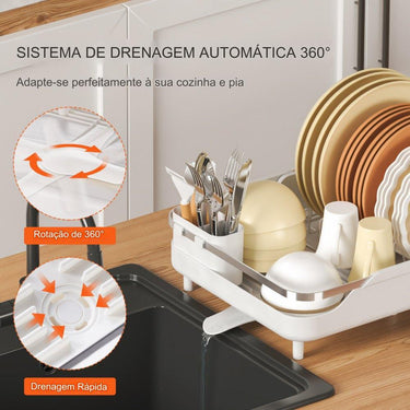 Suporte de Utensílios de Cozinha em Aço Inoxidável