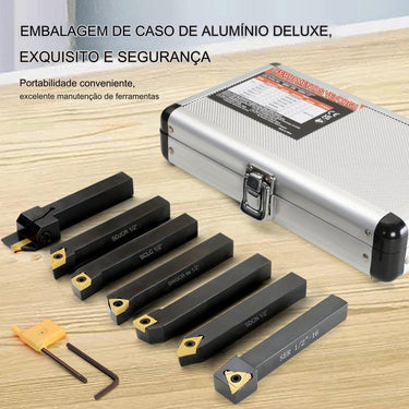 Conjunto de Ferramentas de Carboneto Indexáveis (1/2" 7 Peças)