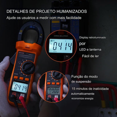 Amperímetro de Garra Multímetro de Garra 3999 Contagens