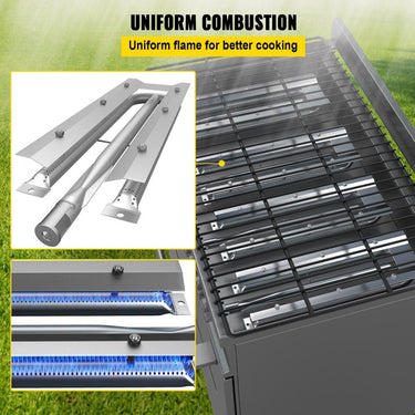 Queimador Universal em Aço Inoxidável para Grelhador a Gás - 550x175x60mm