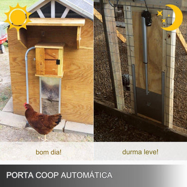Porta Automática Galinheiro celerio aves  52x96cm Deslizante Pato