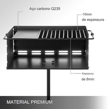 Carrinho de Churrasco para Jardim - 61x41cm