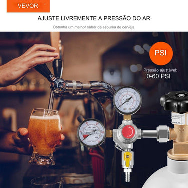 Regulador de CO2 com Válvula de Retenção