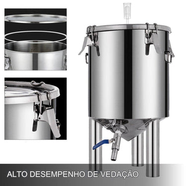 Fermentador de Aço Inoxidável 26L com Kettle de Mosto
