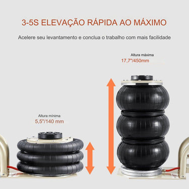 Macaco Pneumático  - 6 Toneladas Com Alça Curta