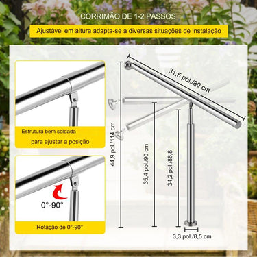 Corrimão de Entrada em Ferro Forjado para Escadas
