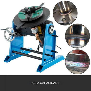 Mesa de Soldadura com Rolo Giratório Capacidade de 50kg e 80W