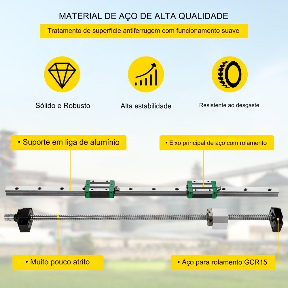 Guia Linear HGR20 de 700mm: Trilho Linear com 4 Blocos para CNC