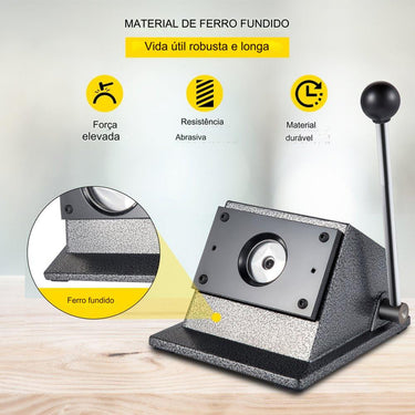 Prensa de Botões 32mm com Cortador Circular