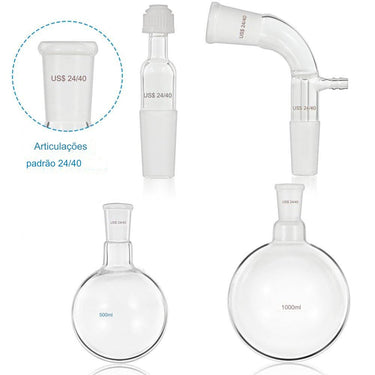 Conjunto de Destilação de Laboratório 13 Peças