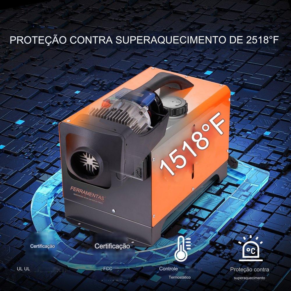 Aquecedor de Ar Diesel 8 kW com Controle Bluetooth