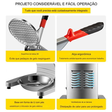 Triturador de Gelo Elétrico (95 kg/h)