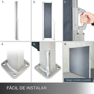 Toldo de Proteção para Terraço 160x300cm Preto