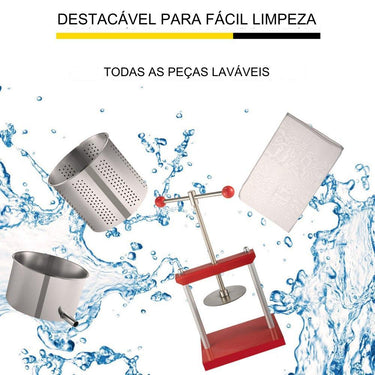 Prensa de Frutas de Aço Inoxidável (5.5L)
