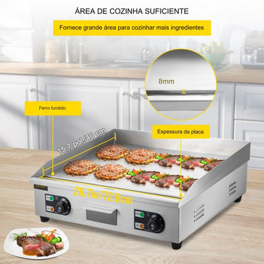 Placa de Grelhar Elétrica Profissional  - 4400W