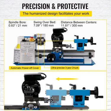 Mini Torno de Metal (550W)