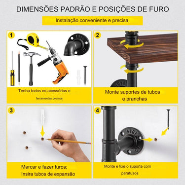 Prateleiras Tubo  - 4 Níveis Metal