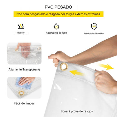 Cobertura Impermeável Transparente - Com Ilhós Aproximadamente 7.43m