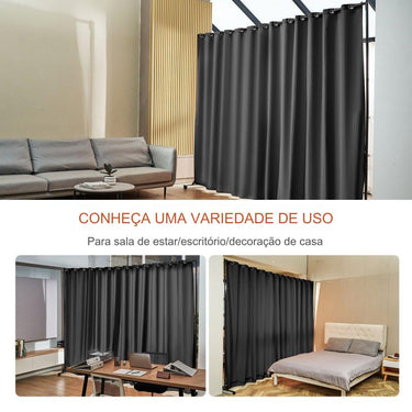 tela cortina móvel para divisão de espaços