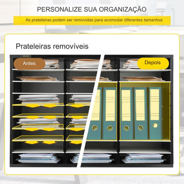 Organizador de documentos  - 27 compartimentos marrom