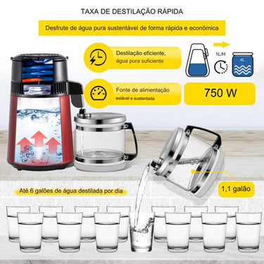 Destilador de Água Controlado por Temperatura (4L)